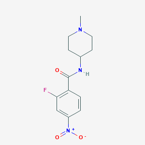 molecular formula C13H16FN3O3 B8500677 2-fluoro-N-(1-methyl-4-piperidyl)-4-nitrobenzamide CAS No. 957855-56-0