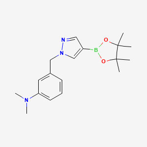 molecular formula C18H26BN3O2 B8500785 N,N-dimethyl-3-[[4-(4,4,5,5-tetramethyl-1,3,2-dioxaborolan-2-yl)pyrazol-1-yl]methyl]aniline 