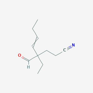 4-Ethyl-4-formyloct-5-enenitrile