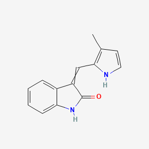 molecular formula C14H12N2O B8501252 3-[(3-Methyl-1H-pyrrol-2-yl)methylidene]-1,3-dihydro-2H-indol-2-one CAS No. 186610-93-5