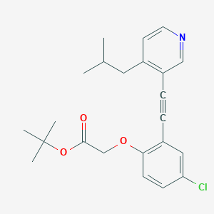 molecular formula C23H26ClNO3 B8501269 tert-butyl 2-[4-chloro-2-[2-[4-(2-methylpropyl)pyridin-3-yl]ethynyl]phenoxy]acetate 