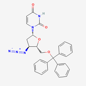 molecular formula C28H25N5O4 B8501284 3'-Azido-5'-trityl-2',3'-dideoxyuridine 