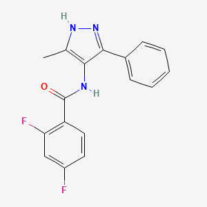 2,4-difluoro-N-(5-methyl-3-phenyl-1H-pyrazol-4-yl)benzamide