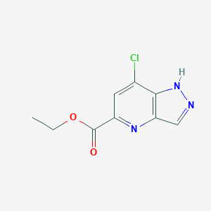 molecular formula C9H8ClN3O2 B8501302 1h-Pyrazolo[4,3-b]pyridine-5-carboxylic acid,7-chloro-,ethyl ester 