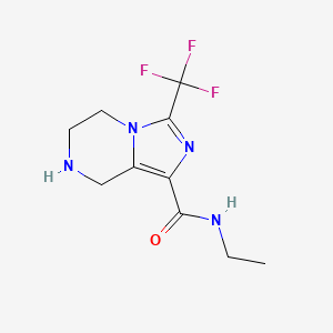 molecular formula C10H13F3N4O B8501345 Imidazo[1,5-a]pyrazine-1-carboxamide,n-ethyl-5,6,7,8-tetrahydro-3-(trifluoromethyl)- 