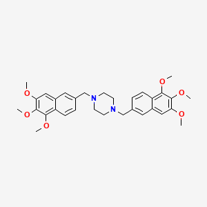 molecular formula C32H38N2O6 B8501433 N,N'-bis[(5,6,7-trimethoxynaphthalen-2-yl)methyl]piperazine CAS No. 481073-96-5