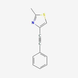 molecular formula C12H9NS B8501534 Thiazole, 2-methyl-4-(2-phenylethynyl)- CAS No. 329203-01-2