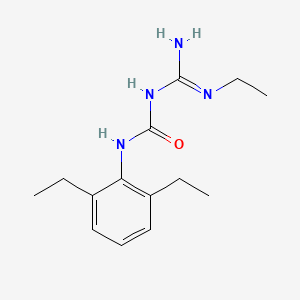 molecular formula C14H22N4O B8501558 N-(2,6-Diethylphenyl)-N'-[(ethylamino)iminomethyl]urea 