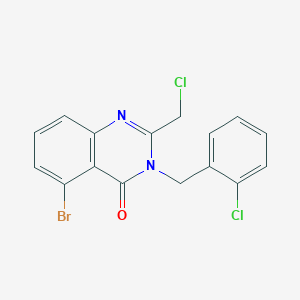 molecular formula C16H11BrCl2N2O B8501581 5-bromo-3-(2-chlorobenzyl)-2-(chloromethyl)quinazolin-4(3H)-one 