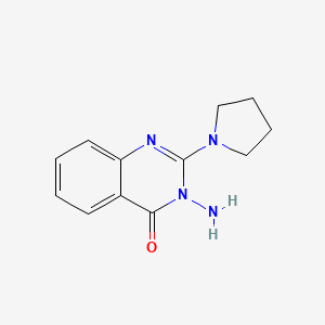 molecular formula C12H14N4O B8501641 3-Amino-2-pyrrolidin-1-yl-3H-quinazolin-4-one 