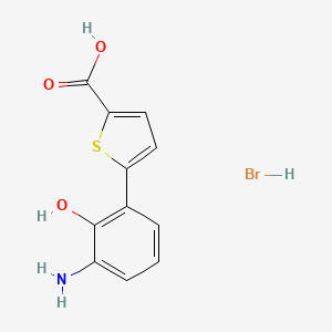 molecular formula C11H10BrNO3S B8501653 5-(3-Amino-2-hydroxy-phenyl)-thiophene-2-carboxylic acid hydrobromide 