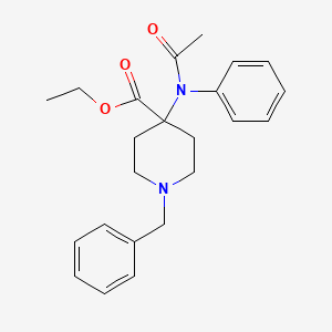 molecular formula C23H28N2O3 B8501663 Ethyl 1-benzyl-4-(N-phenylacetamido)piperidine-4-carboxylate 