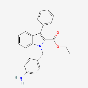 molecular formula C24H22N2O2 B8501758 1h-Indole-2-carboxylic acid,1-[(4-aminophenyl)methyl]-3-phenyl-,ethyl ester 