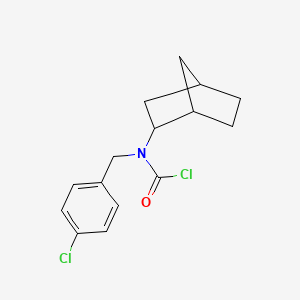 molecular formula C15H17Cl2NO B8502210 Bicyclo[2.2.1]heptan-2-yl[(4-chlorophenyl)methyl]carbamyl chloride CAS No. 89472-96-8