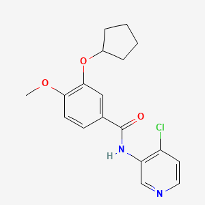 molecular formula C18H19ClN2O3 B8502516 Benzamide,n-(4-chloro-3-pyridinyl)-3-(cyclopentyloxy)-4-methoxy- 