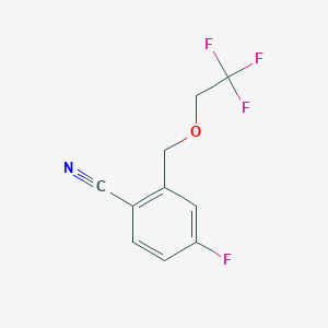molecular formula C10H7F4NO B8502945 Benzonitrile, 4-fluoro-2-[(2,2,2-trifluoroethoxy)methyl]- 