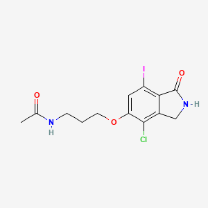 molecular formula C13H14ClIN2O3 B8502977 Acetamide,n-[3-[(4-chloro-2,3-dihydro-7-iodo-1-oxo-1h-isoindol-5-yl)oxy]propyl]- 