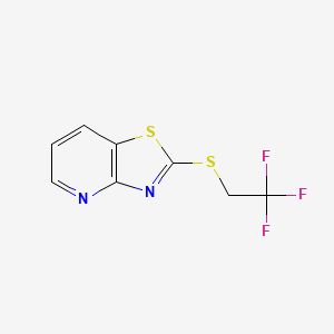molecular formula C8H5F3N2S2 B8502985 Thiazolo[4,5-b]pyridine,2-[(2,2,2-trifluoroethyl)thio]- 