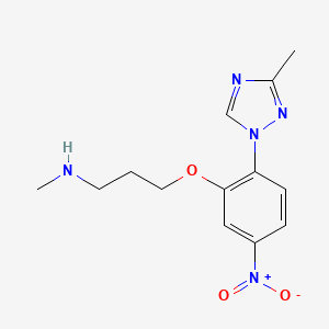 molecular formula C13H17N5O3 B8503016 N-methyl-3-[2-(3-methyl-1,2,4-triazol-1-yl)-5-nitrophenoxy]propan-1-amine 