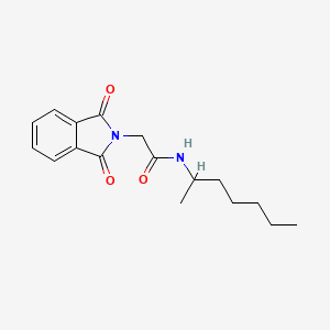 molecular formula C17H22N2O3 B8503085 N-(1-methylhexyl)-2-phthalimidoacetamide 