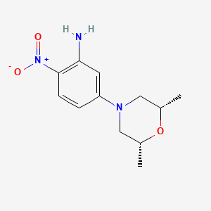 molecular formula C12H17N3O3 B8503206 rel-5-((2S,6R)-2,6-Dimethylmorpholino)-2-nitroaniline 