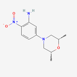 molecular formula C12H17N3O3 B8503206 5-(cis-2,6-Dimethylmorpholin-4-yl)-2-nitrophenylamine 