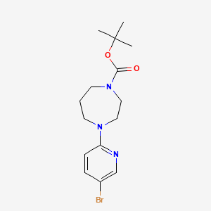 molecular formula C15H22BrN3O2 B8503228 1,1-Dimethylethyl 4-(5-bromo-2-pyridyl)-1,4-diazepane-1-carboxylate 