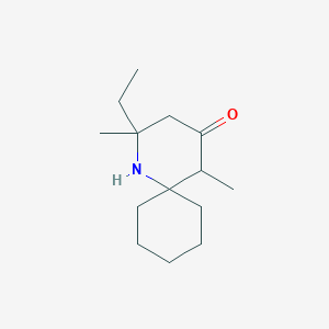 molecular formula C14H25NO B8503242 2-Ethyl-2,5-dimethyl-1-azaspiro[5.5]undecan-4-one CAS No. 61683-60-1