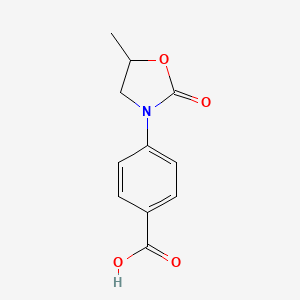 molecular formula C11H11NO4 B8503272 4-(5-Methyl-2-oxooxazolidin-3-yl)benzoic acid 