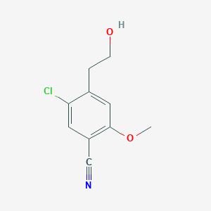 molecular formula C10H10ClNO2 B8503293 2-(2-Chloro-4-cyano-5-methoxyphenyl)ethanol 