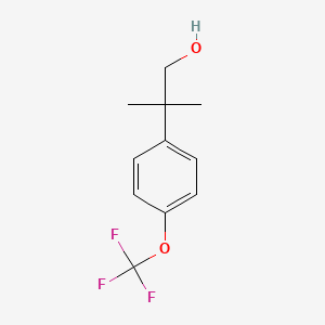 molecular formula C11H13F3O2 B8503352 2-(4-Trifluoromethoxyphenyl)-2-methylpropyl alcohol 