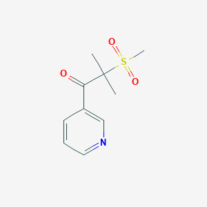 molecular formula C10H13NO3S B8503380 3-[Dimethyl(methanesulfonyl)acetyl]pyridine 