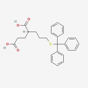 molecular formula C27H28O4S B8503397 2-(3-tritylsulfanylpropyl)pentanedioic Acid CAS No. 254737-43-4