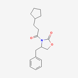 molecular formula C18H23NO3 B8503404 3-[3-Cyclopentyl-1-oxopropyl]-4-(phenylmethyl)-2-oxazolidinone 