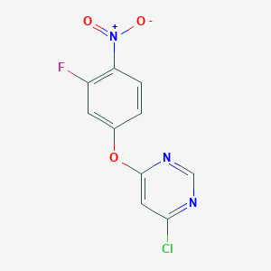 molecular formula C10H5ClFN3O3 B8503410 4-Chloro-6-(3-fluoro-4-nitrophenoxy)pyrimidine CAS No. 864246-07-1