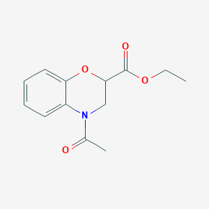 molecular formula C13H15NO4 B8503414 ethyl 4-acetyl-3,4-dihydro-2H-1,4-benzoxazine-2-carboxylate 
