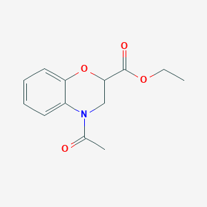 molecular formula C13H15NO4 B8503414 4-Acetyl-3,4-dihydro-2H-1,4-benzoxazine-2-carboxylic acid ethyl ester 