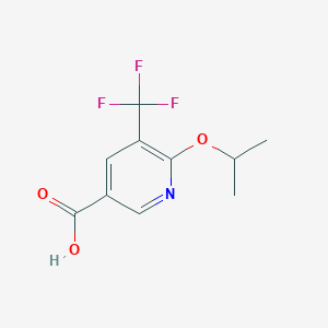 molecular formula C10H10F3NO3 B8503452 6-[(1-Methylethyl)oxy]-5-(trifluoromethyl)-3-pyridinecarboxylic acid 