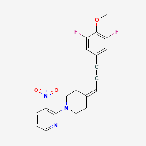 2-(4-(3-(3,5-Difluoro-4-methoxyphenyl)prop-2-yn-1-ylidene)piperidin-1-yl)-3-nitropyridine