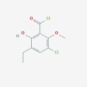 molecular formula C10H10Cl2O3 B8503669 3-Chloro-5-ethyl-6-hydroxy-2-methoxybenzoyl chloride 