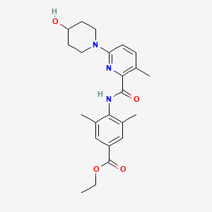 molecular formula C23H29N3O4 B8503745 ethyl 4-[[6-(4-hydroxypiperidin-1-yl)-3-methylpyridine-2-carbonyl]amino]-3,5-dimethylbenzoate 
