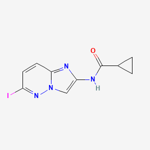 molecular formula C10H9IN4O B8503775 N-(6-iodoimidazo[1,2-b]pyridazin-2-yl)cyclopropanecarboxamide 
