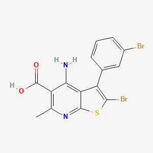 4-Amino-2-bromo-3-(3-bromophenyl)-6-methylthieno[2,3-b]pyridine-5-carboxylic acid