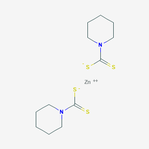 molecular formula C12H20N2S4Zn B085040 Zinc bis(piperidine-1-carbodithioate) CAS No. 13878-54-1