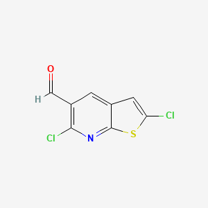 molecular formula C8H3Cl2NOS B8504013 2,6-Dichlorothieno[2,3-b]pyridine-5-carbaldehyde 