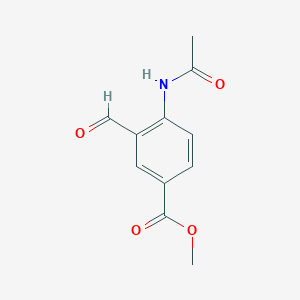 molecular formula C11H11NO4 B8504016 Methyl 4-acetylamino-3-formylbenzoate 