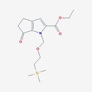 Ethyl 6-oxo-1-((2-(trimethylsilyl)ethoxy)methyl)-1,4,5,6-tetrahydrocyclopenta[b]pyrrole-2-carboxylate