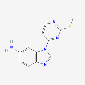molecular formula C12H11N5S B8504266 2-Methylthio-4-[6-aminobenzimidazol-1-yl]pyrimidine 