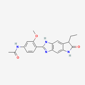 molecular formula C20H20N4O3 B8504267 Acetamide,n-[4-(7-ethyl-1,5,6,7-tetrahydro-6-oxopyrrolo[2,3-f]benzimidazol-2-yl)-3-methoxyphenyl]- 