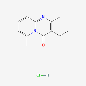 molecular formula C12H15ClN2O B8504289 4H-Pyrido(1,2-a)pyrimidin-4-one, 2,6-dimethyl-3-ethyl-, monohydrochloride CAS No. 70381-39-4